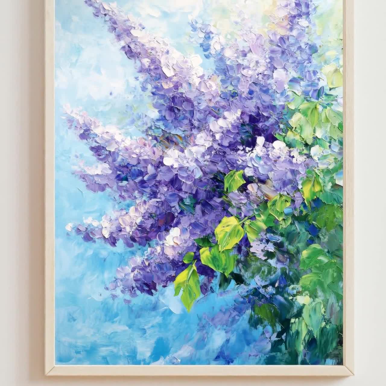 ライラックの木の絵画：紫色の花の印象派アート（デジタルダウンロード
